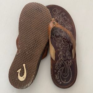 Olukai Paniolo leather Sandals-some wear GUC